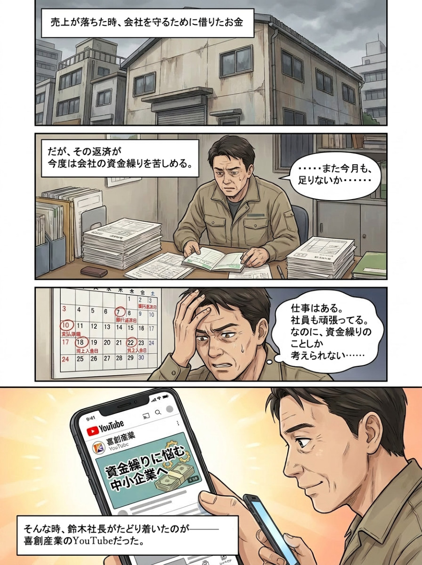 喜創産業 中小企業伴走支援 漫画 2ページ目
